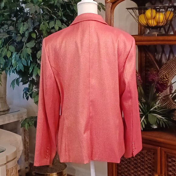 NEW! Liz Claiborne "Kate" Shine Blazer in Metallic Frozen Berry Size 18 Petite - Picture 5 of 10